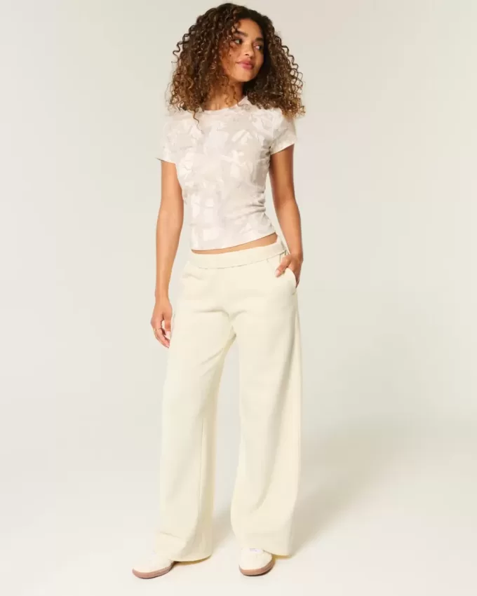 Pantaloni de sport cu picioare largi Love You Graphic Pantaloni de sport cu picioare largi Love You Graphic