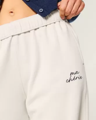 Pantaloni de sport cu picior largi cu grafic Ma Ch茅rie