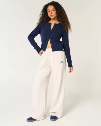 Pantaloni de sport cu picior largi cu grafic Ma Ch茅rie