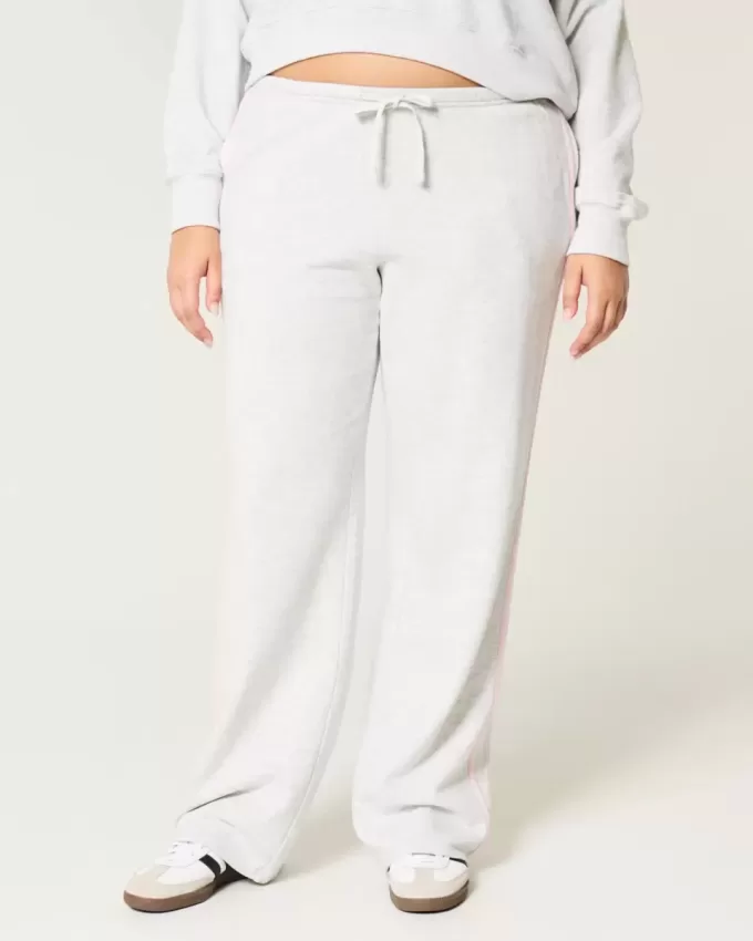 Pantaloni de sport drepti cu dungi laterale Pantaloni de sport drepti cu dungi laterale