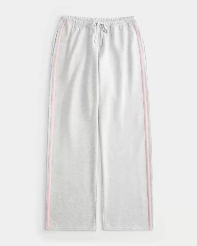 Pantaloni de sport drepti cu dungi laterale Pantaloni de sport drepti cu dungi laterale