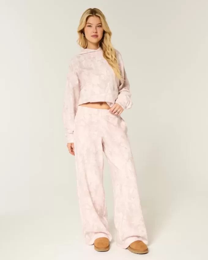 Pantaloni de sport largi Camo roz Pantaloni de sport largi Camo roz