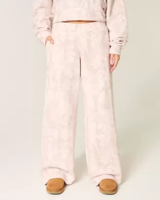 Pantaloni de sport largi Camo roz