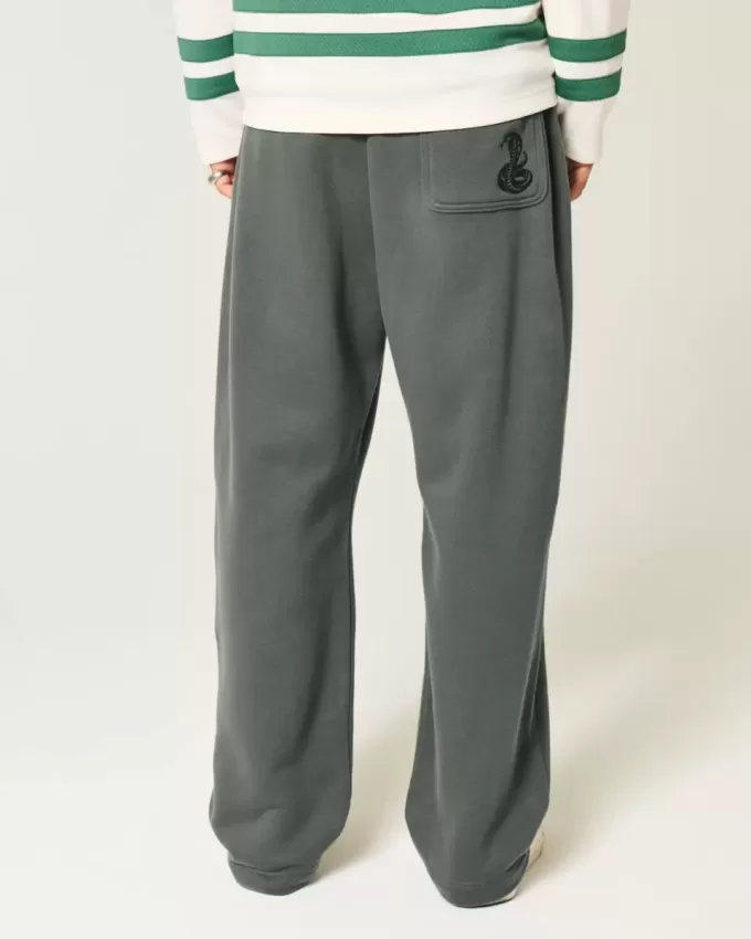 Pantaloni de sport largi cu grafică șarpe Pantaloni de sport largi cu grafică șarpe