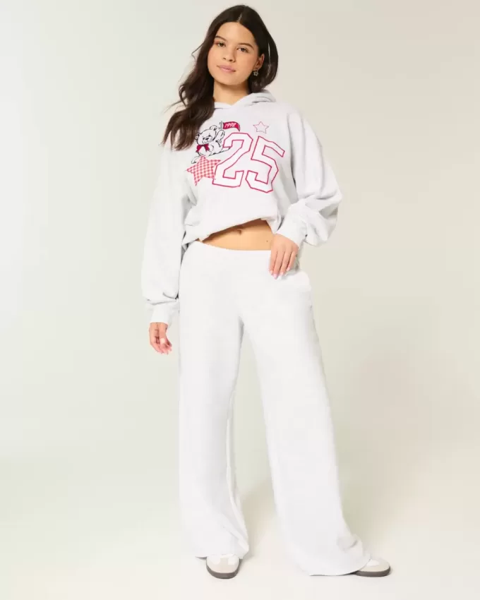 Pantaloni de sport largi cu grafic Star Pantaloni de sport largi cu grafic Star