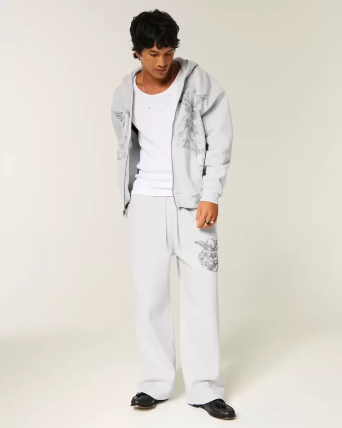 Pantaloni de sport Super Baggy Angel Graphic Pantaloni de sport Super Baggy Angel Graphic