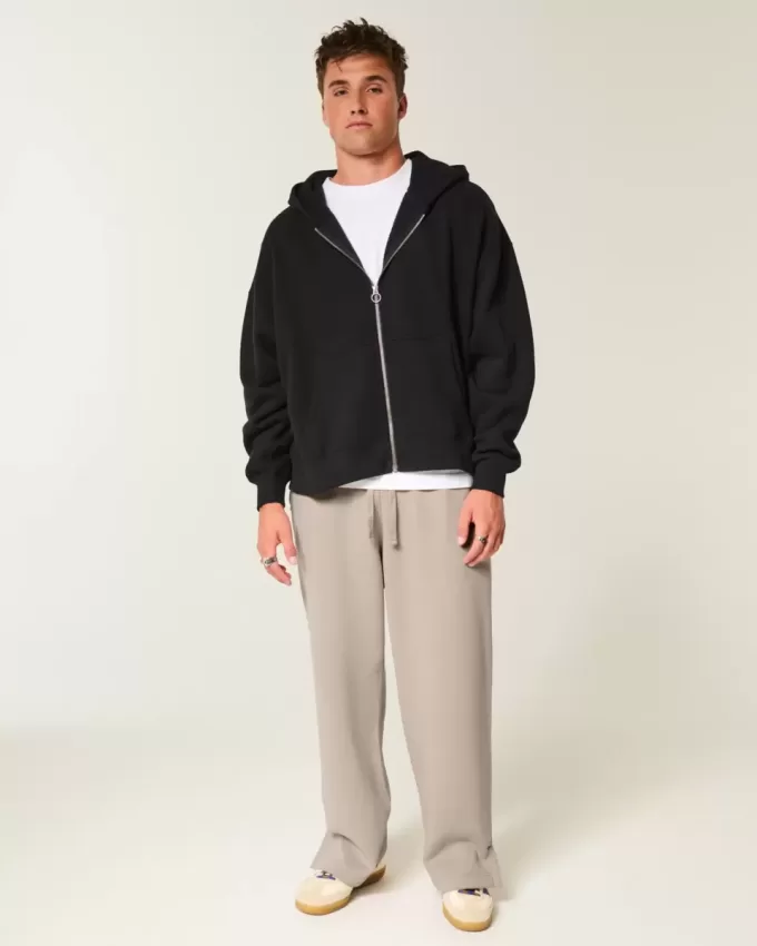 Pantaloni de sport super largi Y2K cu tiv despicat Pantaloni de sport super largi Y2K cu tiv despicat