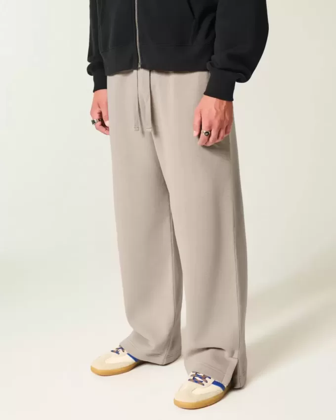 Pantaloni de sport super largi Y2K cu tiv despicat Pantaloni de sport super largi Y2K cu tiv despicat