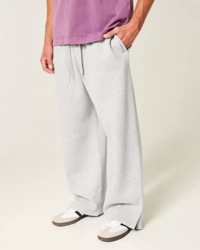 Pantaloni de sport super largi Y2K cu tiv despicat Pantaloni de sport super largi Y2K cu tiv despicat