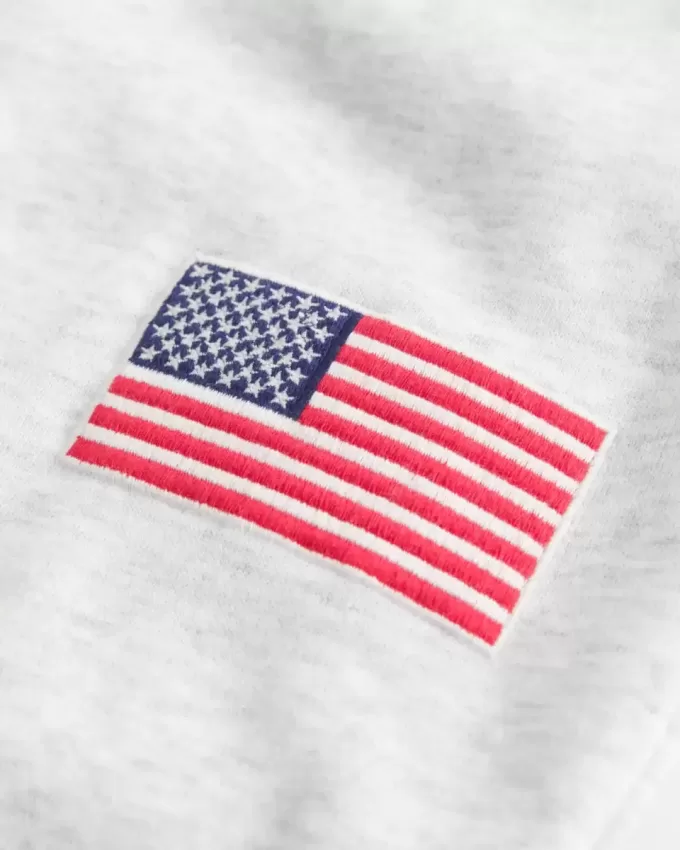 Pantaloni de trening drepti cu drapel american Pantaloni de trening drepti cu drapel american