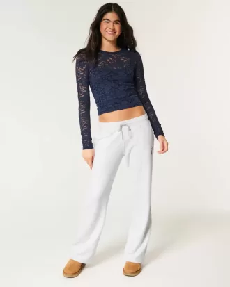 Pantaloni de trening drepti cu fundă