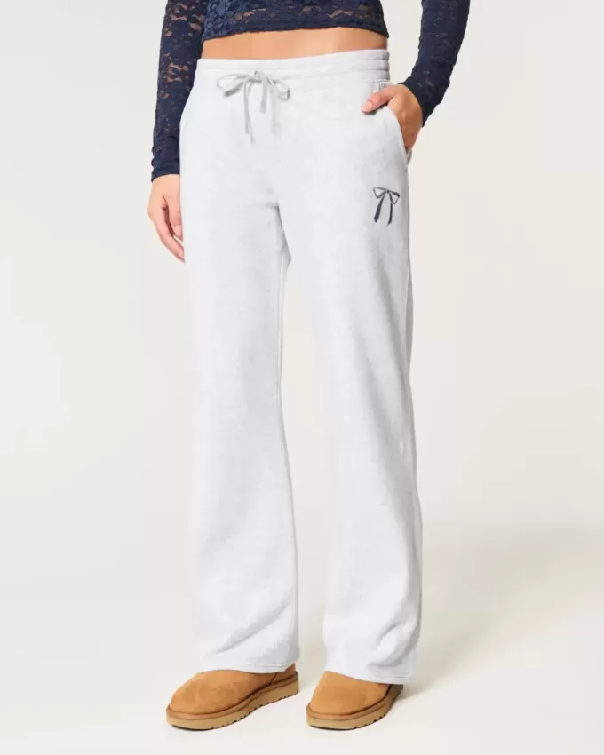 Pantaloni de trening drepti cu fundă Pantaloni de trening drepti cu fundă