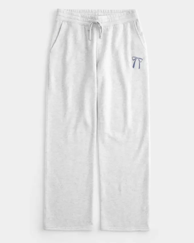 Pantaloni de trening drepti cu fundă Pantaloni de trening drepti cu fundă