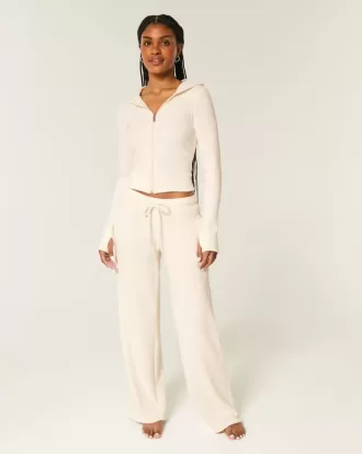 Pantaloni drepti Gilly Hicks Waffle Lace