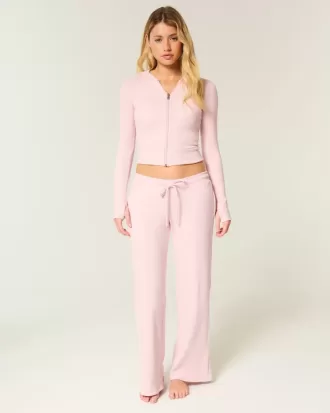 Pantaloni drepti Gilly Hicks Waffle Lace