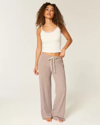 Pantaloni drepti Gilly Hicks Waffle Lace