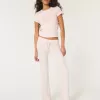 Pantaloni evazați confortabili cu nervuri Pantaloni evazați confortabili cu nervuri