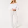 Pantaloni evazați confortabili cu nervuri Pantaloni evazați confortabili cu nervuri