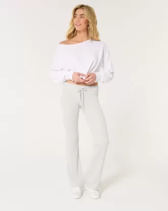 Pantaloni evazați confortabili cu nervuri