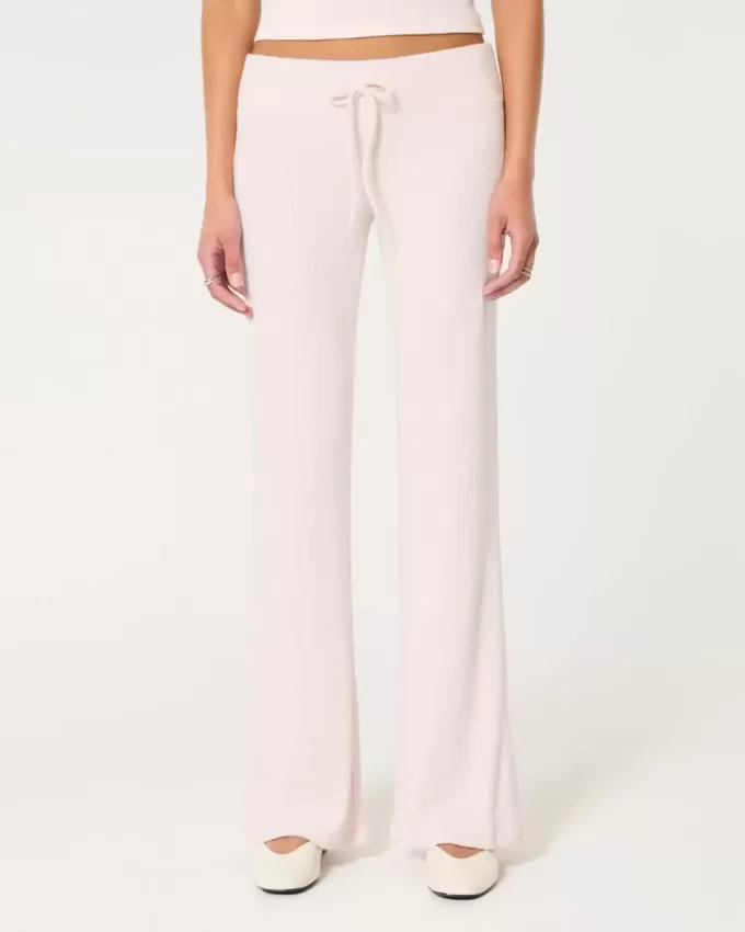 Pantaloni evazați confortabili cu nervuri Pantaloni evazați confortabili cu nervuri