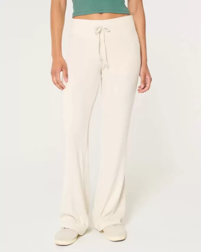 Pantaloni evazați confortabili cu nervuri Pantaloni evazați confortabili cu nervuri
