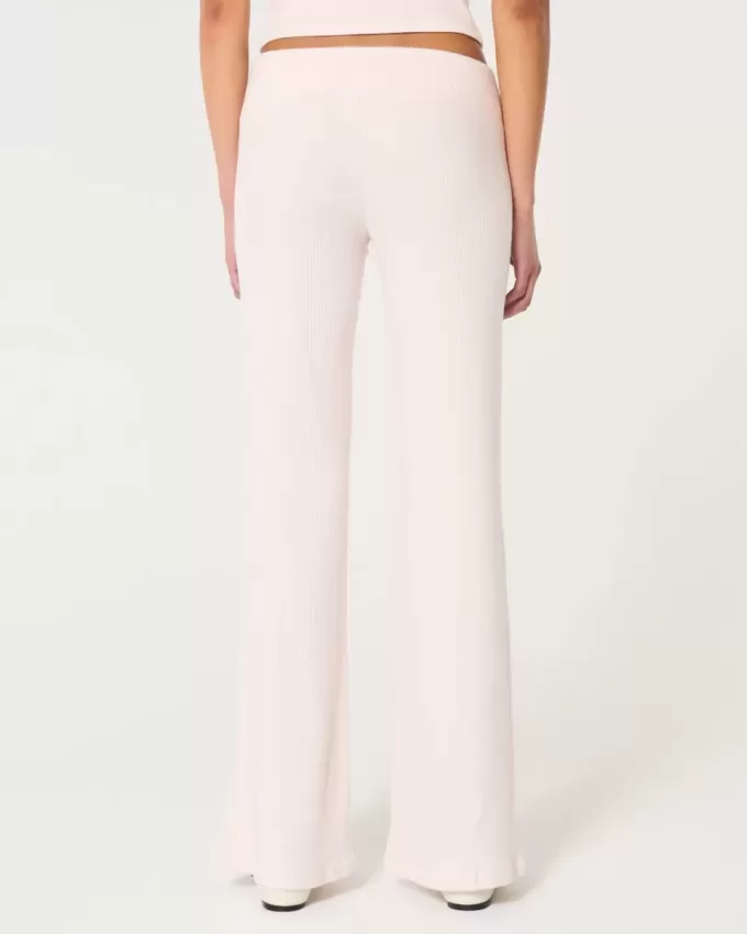 Pantaloni evazați confortabili cu nervuri Pantaloni evazați confortabili cu nervuri