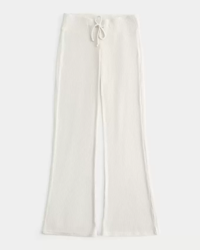 Pantaloni evazați confortabili cu nervuri Pantaloni evazați confortabili cu nervuri