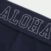 Pantaloni evazați cu talie pliabilă cu grafic Aloha Pantaloni evazați cu talie pliabilă cu grafic Aloha