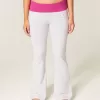Pantaloni evazați cu talie pliabilă cu grafic Hibiscus Pantaloni evazați cu talie pliabilă cu grafic Hibiscus