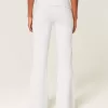 Pantaloni evazați cu talie pliată cu grafică numerică Pantaloni evazați cu talie pliată cu grafică numerică