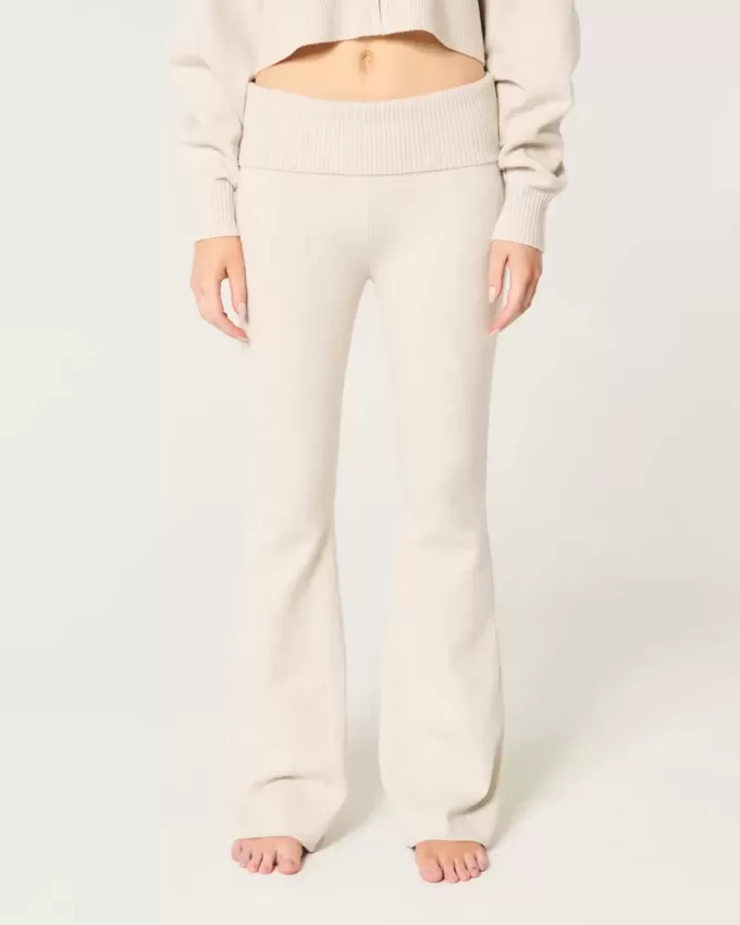 Pantaloni evazați cu talie rabatabilă Gilly Hicks Pantaloni evazați cu talie rabatabilă Gilly Hicks
