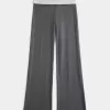 Pantaloni evazați din tricot cu talie pliabilă Pantaloni evazați din tricot cu talie pliabilă