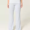 Pantaloni evazați din tricot cu talie pliabilă Pantaloni evazați din tricot cu talie pliabilă