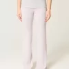Pantaloni evazați din tricot cu talie pliabilă Pantaloni evazați din tricot cu talie pliabilă