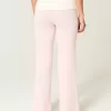 Pantaloni evazați din tricot cu talie pliabilă Pantaloni evazați din tricot cu talie pliabilă