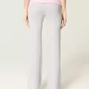 Pantaloni evazați din tricot cu talie pliabilă Pantaloni evazați din tricot cu talie pliabilă