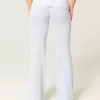 Pantaloni evazați din tricot cu talie pliabilă Pantaloni evazați din tricot cu talie pliabilă