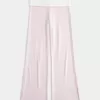 Pantaloni evazați din tricot cu talie pliabilă Pantaloni evazați din tricot cu talie pliabilă
