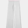 Pantaloni evazați din tricot cu talie pliabilă Pantaloni evazați din tricot cu talie pliabilă
