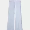 Pantaloni evazați din tricot cu talie pliabilă Pantaloni evazați din tricot cu talie pliabilă