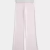 Pantaloni evazați din tricot cu talie pliabilă Pantaloni evazați din tricot cu talie pliabilă