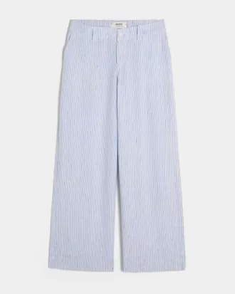 Pantaloni Hollister Livvy, cu talie joasă, cu picioare largi
