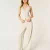 Pantaloni Hollister Livvy, cu talie joasă, cu picioare largi