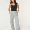 Pantaloni Hollister Livvy, cu talie joasă, cu picioare largi