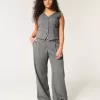 Pantaloni Hollister Livvy, cu talie joasă, cu picioare largi