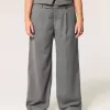 Pantaloni Hollister Livvy, cu talie joasă, cu picioare largi