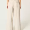 Pantaloni Hollister Livvy, cu talie joasă, cu picioare largi