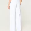 Pantaloni Hollister Livvy, cu talie joasă, cu picioare largi