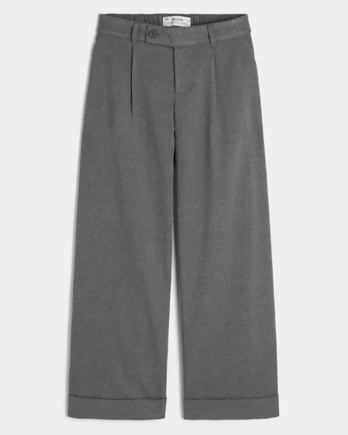 Pantaloni Hollister Livvy, cu talie joasă, cu picioare largi