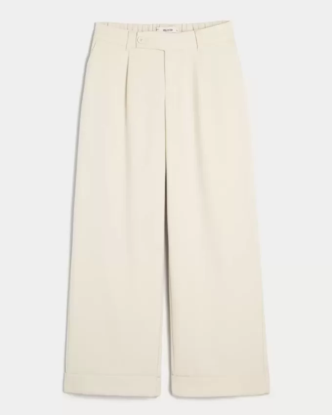 Pantaloni Hollister Livvy, cu talie joasă, cu picioare largi Pantaloni Hollister Livvy, cu talie joasă, cu picioare largi